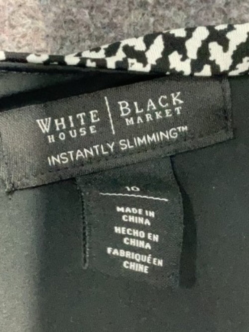 White House Black Market - Women's Black and White Print Dress